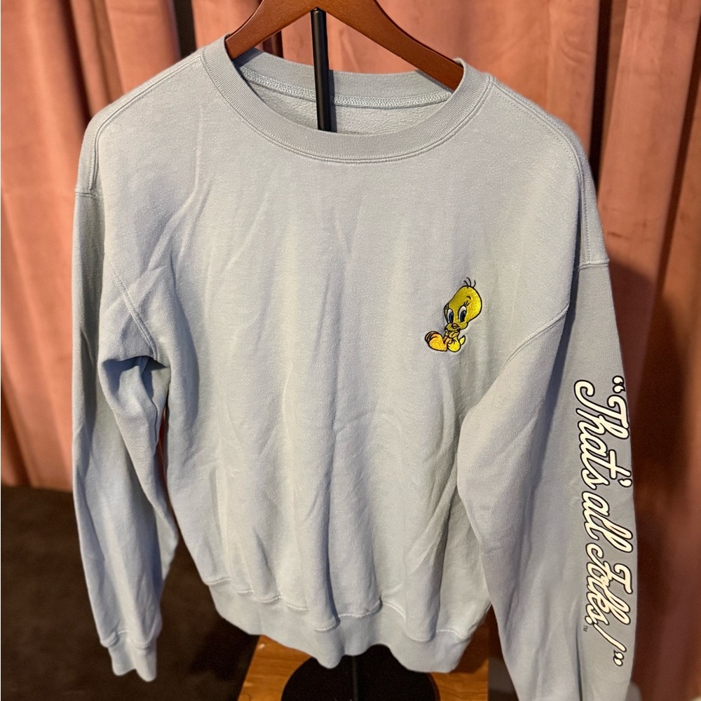 Warner Bros. Tweety Men's Sky Blue Crewneck Sweater